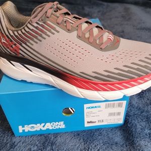 Hoka One One Men's Clifton 5 Running Shoes - Alloy/Steel Gray 11.5 new